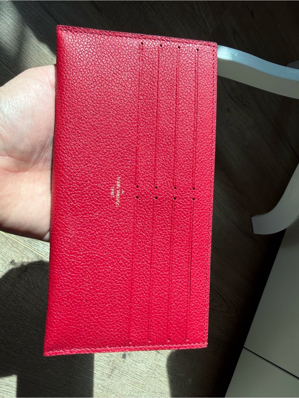 Louis Vuitton Red Leather Card Holder Wallet